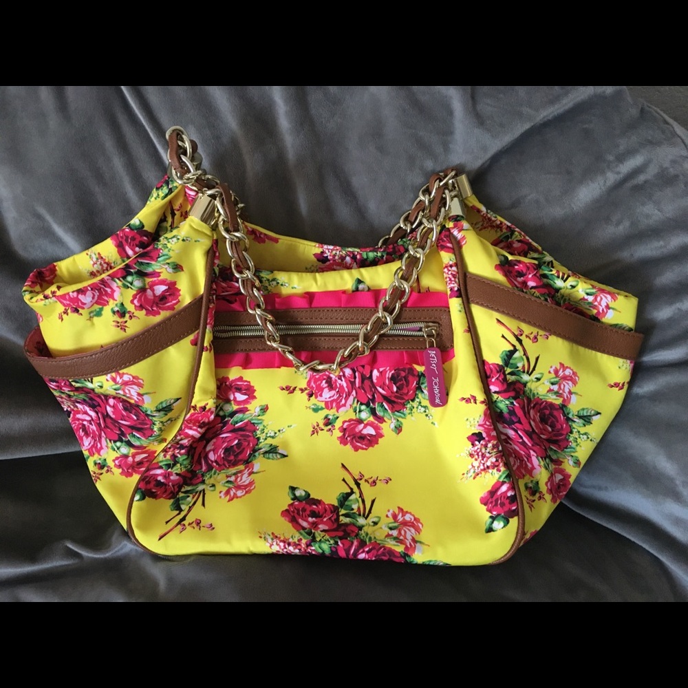 Yellow floral purse NWOT Betsey Johnson
